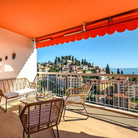 Les Orangers, Avec Coin Nuit, Incroyable Vue Sur La Et La Mer, Parking Menton